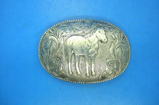 Vintage Crumrine Sterling Silver Western Horse Belt Buckle - - San Juan - - 1.  5 "