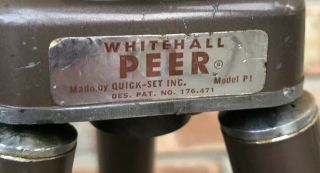 Vintage Whitehall PEER Quick - Set Inc P1 Metal Tripod Camera Camcorder Adjustable 3