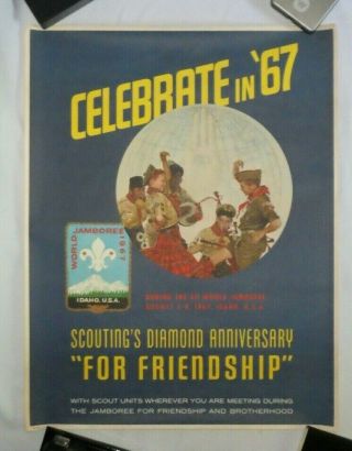 Vintage 1967 Boy Scout World Jamboree Idaho Usa Poster