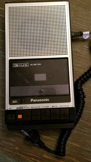 Vintage Panasonic Slimline Rq - 2103 Portable Cassette Tape Recorder Player/cord