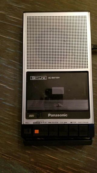 Vintage Panasonic SlimLine RQ - 2103 Portable Cassette Tape Recorder Player/cord 2