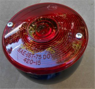 Vintage Pmco Tail Light Red Lens Sae - Ist - 75 Dot 420 - 15