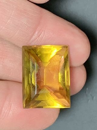 Vintage Large Faceted Citrine Glass Fancy Loose 20x15x12mm,  5grams