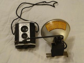 Vintage Kodak Brownie Reflex Synchro Model Camera With Brownie Flasholder
