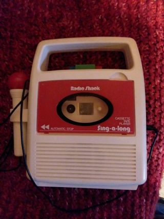 Vintage Radio Shack Sing A Long Cassette Player Microphone Children 