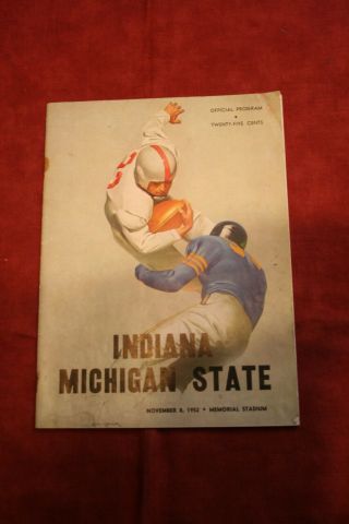 Michigan State Vs Indiana Football Program,  1952