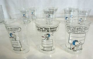 Vintage Hallmark Plans - A - Party Cups Snoopy Peanuts Red Baron X10