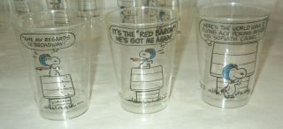 Vintage Hallmark Plans - A - Party Cups SNOOPY Peanuts Red Baron X10 2