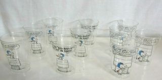 Vintage Hallmark Plans - A - Party Cups SNOOPY Peanuts Red Baron X10 3