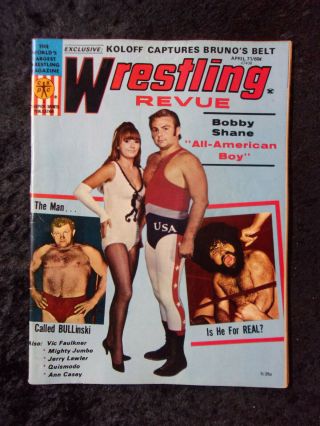 Vintage April 1971 Wrestling Revue Bobb Shane " All - American Boy " Cover 981