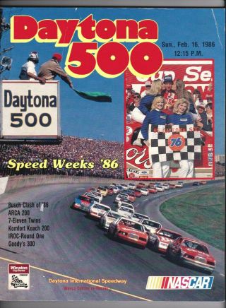 1986 Speed Weeks Daytona 500 Souvenir Program With Lineups Inserts Racing Nascar