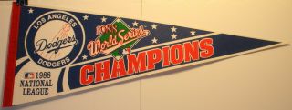 1988 Los Angeles Dodgers World Series Champions 30 " Pennant Full Size Mlb Nl