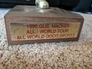 Gus Macker Basketball Trophy 1995 All World Tour Good Sports Metal Wood Goldtone 2