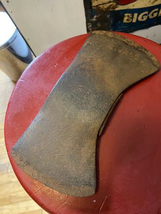 Vtg Old 4 Lbs Steel Double Bit Wood Axe Head Tool Bit Rusty Marked Conco Usa
