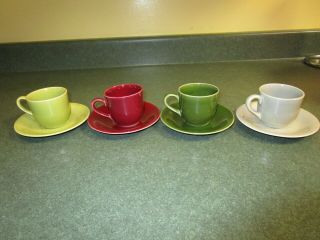 Vintage Paden City Pottery Espresso Cups And Saucers