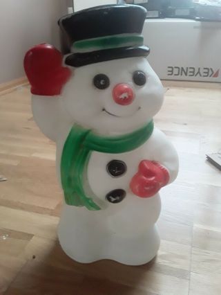 Vintage Christmas Empire 18 " Snowman Blow Mold With Light Cord