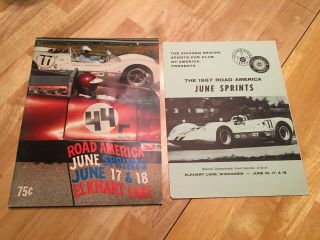 Vintage 1967 Road America June Sprints Racing Program Elkhart Lake & Flyer