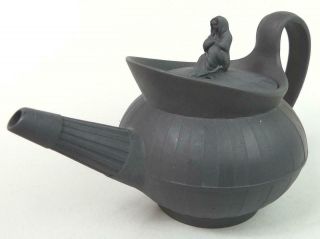 Antique Wedgwood Black Basalt Pottery Teapot C.  1900