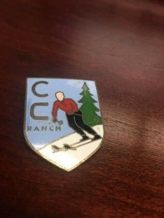 Vintage Cc Ranch Enamel Pin Snow Skiing Resort