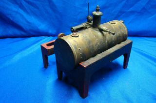 Vintage WEEDEN No.  14 Cast Iron Base w/ Embossed Brass Boiler STEAM ENGINE 2
