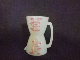 Vintage Tupperware Wet/dry Double Sided 1 - Cup Measuring Cup Red Lettering 860