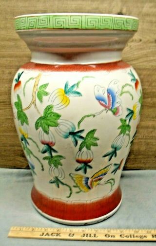 Vintage Butterfly Garden Ceramic Stool Indoor Outdoor Patio Garden Decor
