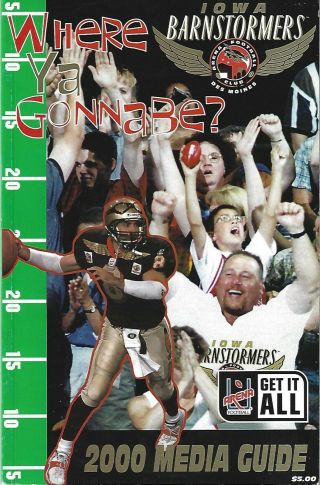 2000 Iowa Barnstormers Arena Football League Media Guide - Afl Fwil
