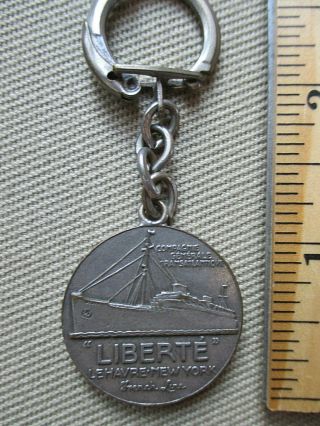 Ss Liberte Silver Key Chain,  Ocean Passenger Liner,  Atlantic Record Holder,  Nr