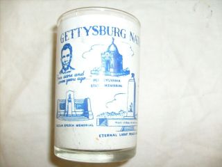 Vintage Gettysburg National Shrine Pennsylvania Souvenir Glass