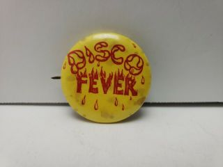 True Vintage Pinback " Disco Fever " Donna Summer Bee Gees 45 Rpm Music