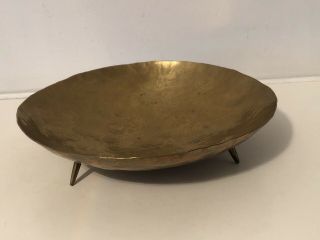 Vintage / Antique Hammered Brass Footed Fruit Bowl - Arts & Crafts ?