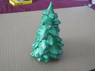 Vintage Ceramic Christmas Tree Handmade W / Plastic Gems?