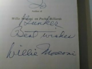 Willie Mosconi Autograph On Winning Pocket Billiards Book