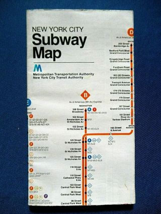 Vintage 1979 York City Subway Map,  Mta Nyc Transit Authority