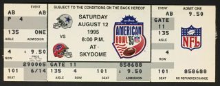 1995 Skydome Nfl American Bowl Dallas Cowboys Vs Buffalo Bills Ticket Toronto
