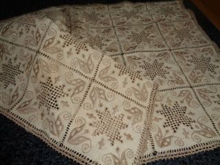 Lefkara Work Vintage Tray Cloth/runner,  Unusual With Crosses
