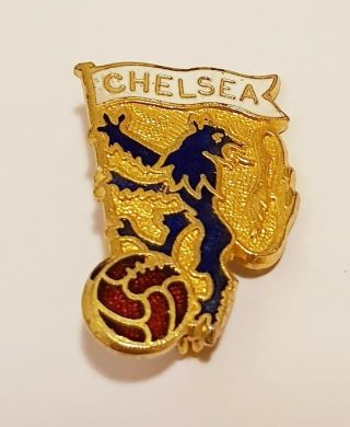 Vintage Chelsea Football Club - Lion Metal Enamel Coffer Pin Badge