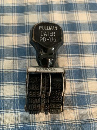 Vintage Pullman Line Dater Pd - 1 1/2 Date Rubber Band Stamp 1980’s Made In Usa