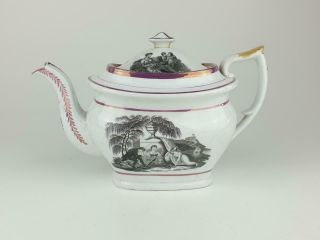 Antique Princess Charlotte Commemorative Teapot,  Possibly Spode.  C1820