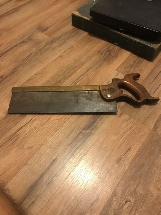 Vintage Henry Disston & Sons 12 " Back Saw Collectible & User Antique Tool