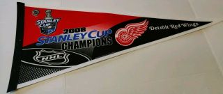 Vintage 2008 Nhl Stanley Cup Champions Detroit Red Wings Pennant