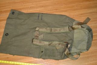 Vintage Vietnam Era Us Army Duffel Bag Rebmar Back Pack Military Canvas Distress