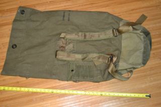 Vintage Vietnam Era US Army Duffel Bag Rebmar Back Pack Military Canvas Distress 3