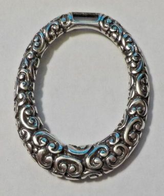 Vintage Scrolled Silver Tone Metal Pendant