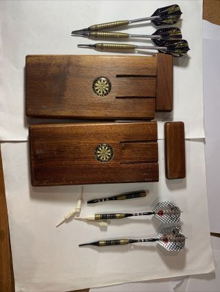 Vintage Wooden Electronic Darts Carrying Case