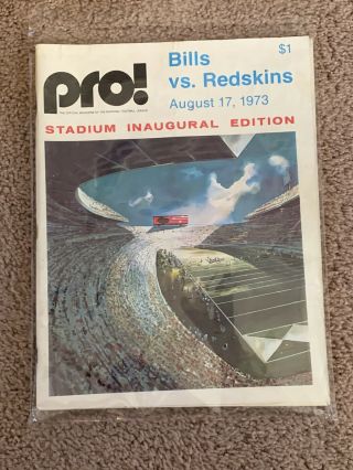 Buffalo Bills August 17,  1973,  Inaugural Game Rich Stadium Program,