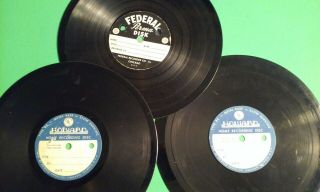 3 Vintage Private Home Recording Records Federal Perma Disc Howard Home Disc 8 "