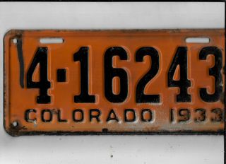 Colorado Passenger 1933 License Plate " 4 - 16243 "