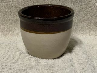 Vintage Brown Drip Glazed Mini Pot Planter Bowl.  Height 3 Inches Width 3 1/2 In