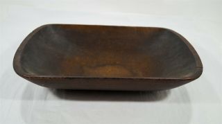 Antique Primitive Carved Hand Hewn Wood Trencher/Dough Bowl 2
